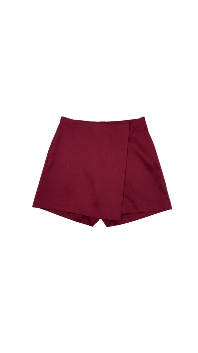 Dark Red Sleeveless Vest and Matching Skirt